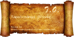 Tapolcsányi Olivér névjegykártya