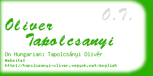 oliver tapolcsanyi business card